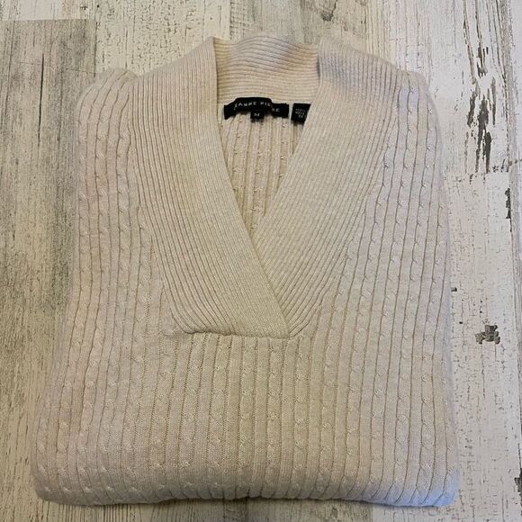 Jeanne Pierre Cream Sweater Medium - Picture 4 of 5